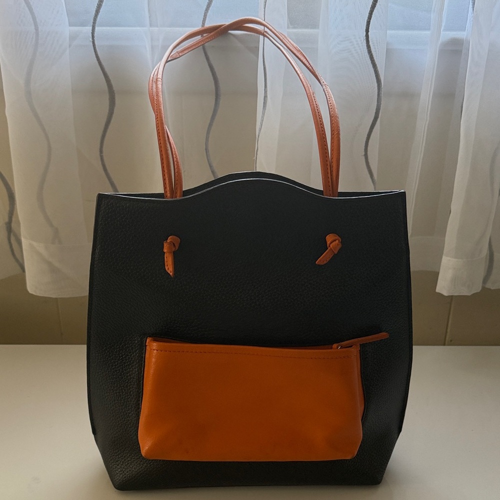 Chic Black and Orange Tote Bag